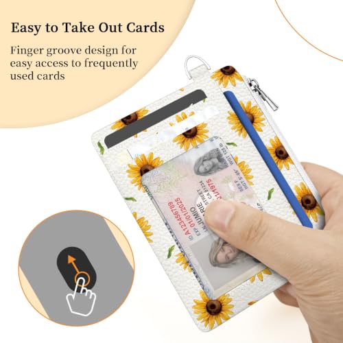 Image of Hancynir Highland Cow Credit Card Holder Small Wallet Women, Cute Slim RFID