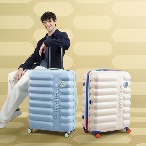 Image of uppercase Astro Trolley Bag Set Of 3 (S+M+L)|Cabin & Check-In Hardsided Trolley Bag|Flushed Tsa Lock & Anti-Theft Zippers|Dual Spinner Wheel Suitcase For Men & Women|2000 Days Warranty(Blue),74.5 Cm
