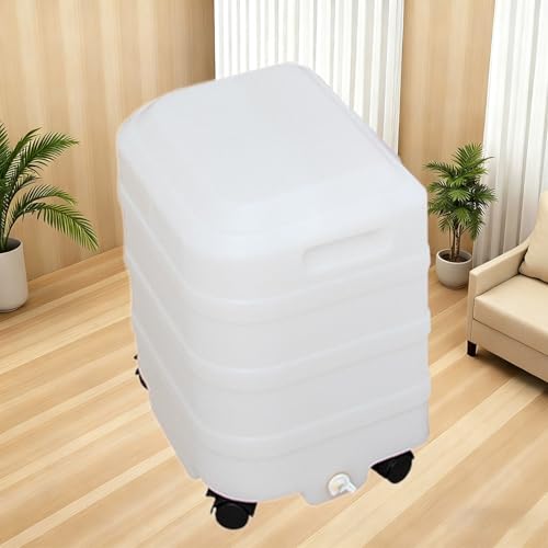 Cplsntaeam Réservoir à eaux usées sur Roues - 23 litres - Facile à déplacer - Blanc - 34.5 * 28 * 44cm - Équipement de Spa pour la tête, Salons et spas