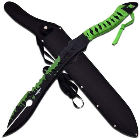 Z-Hunter Full Tang Dual Blade Machete, Z-Hunter Fixed Blade Knife, Z-Hunter Spring Assisted Tactical Knife COMBO (Limited Edition 3 Piece Set)