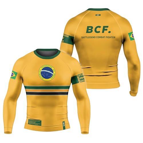 Combat Fighter Men's Rash Guard – Global Edition Long Sleeve Compression Shirt for Jiu-Jitsu, Grappling, MMA