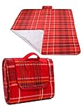 Betz Picknickdecke XXL Reisedecke Stranddecke Campingdecke Isomatte Outdoor wasserdicht Größe 200 x 180 cm Farbe rot