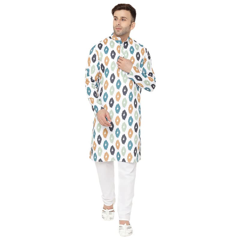 Image of hangup Men's Kurta Pyjama Set, Color Yellow, Size 38 (K127KurtaSet)