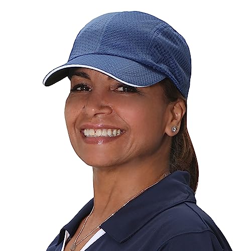TrailHeads Cap Damen zum Joggen - Race Day Performance Cappy Frauen - Leichte & Schnell Trocknende Sport Cap Damen Sommer aus Mesh mit Reflektierendem Rand - Marineblau