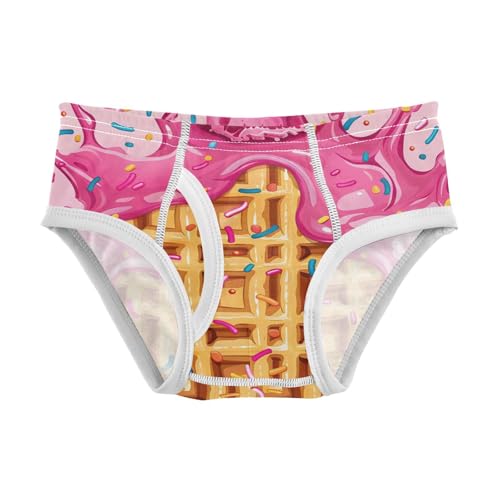 visesunny Boys Cotton Underwear Pink Waffle Ice Cream Printed Toddler Soft Training Briefs Size 2T-8Y for Kids