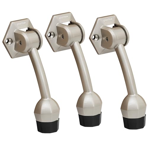 Image of Plantex Door Stopper for Main Door /5-Inch Stopper with Rubber Grip /Stoppers for Wooden Door /Stops for Door - Pack of 3 (Satin)