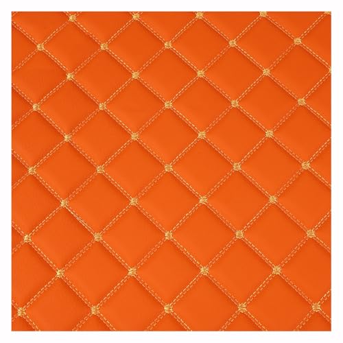Simili cuir piqué orange tissu ameublement canapé chaise et sac au mètre