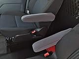 Auto Console Covers (Pair -Armrest Covers for Front Bucket Seats Fits Ford Transit Vans 2015-2023 Protect Fold Down Armrest Covered with Waterproof Neoprene Fabric. Gray
