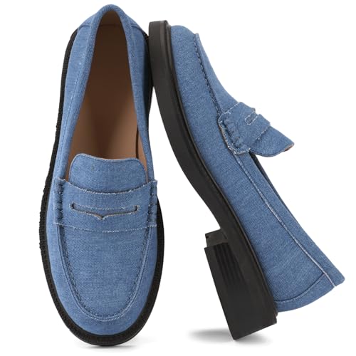 Image of Loafers for Women, Classic Penny Slip On Flat Dress Shoes