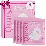 Quasi Bio-Collagen Face Mask Overnight – Hydrating Korean Sheet Mask – Niacinamide & Low Molecular Collagen – Firming & Smoothing Skincare for All Skin Types – 4 Masks