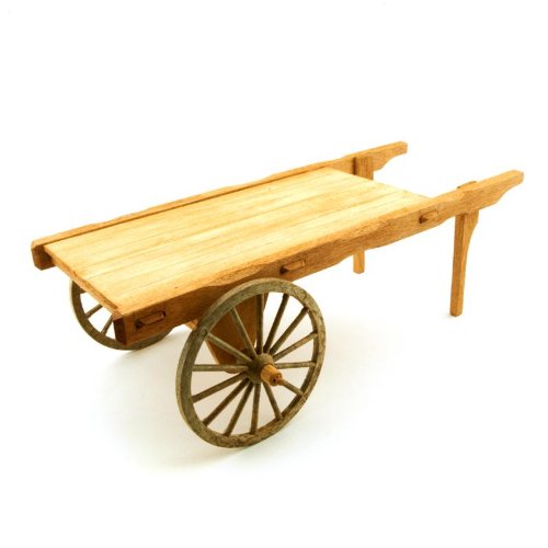 MyTinyWorld Dolls House Miniature Handmade Light Aged Market Cart