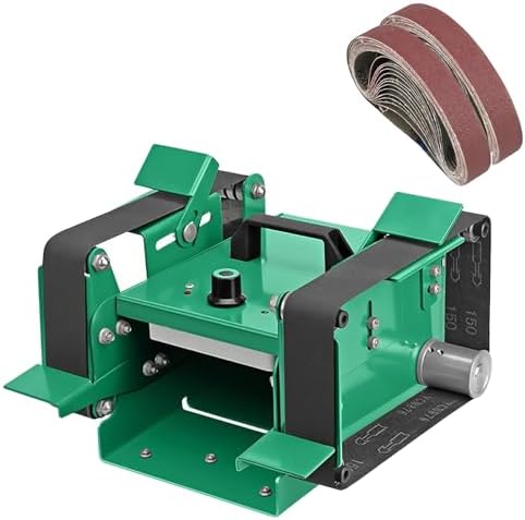 Double Head Bench Grinder, 1950W Electric Grinder with Adjustable Speed 800-12000r/min, Includes 20 Sand Belts for DIY Metal Polishing and Grinding