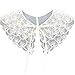 Frauen dekorative gef?lschte Kragen Spitze Schal Capelet Hohlstickerei geschichtet Dickey Self-Tie Band Mesh Halskette-L