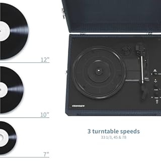Crosley Voyager - Giradischi portatile Bluetooth, lettore di dischi in vinile a 3 velocità, giradischi per la casa per dischi in vinile, altoparlanti stereo integrati e ricevitore Bluetooth, ingresso