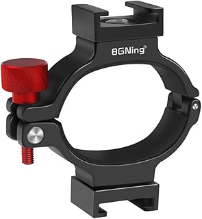 BGNing Ring Clamp Adapter, Ring Clamp with Cold Shoe, Ring Clamp Cold Shoe Adapter 360Âº Adjustable Compatible with Osmo 2/3/4/5 (Type C 360Âº Adjustable)