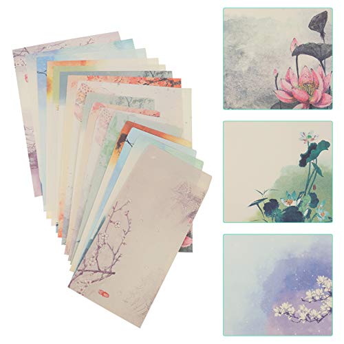 STOBOK 10 Sets Kit de Papel Carta Escrita de Papel Com Envelope Estilo Chinês Pintura A Tinta De Cor