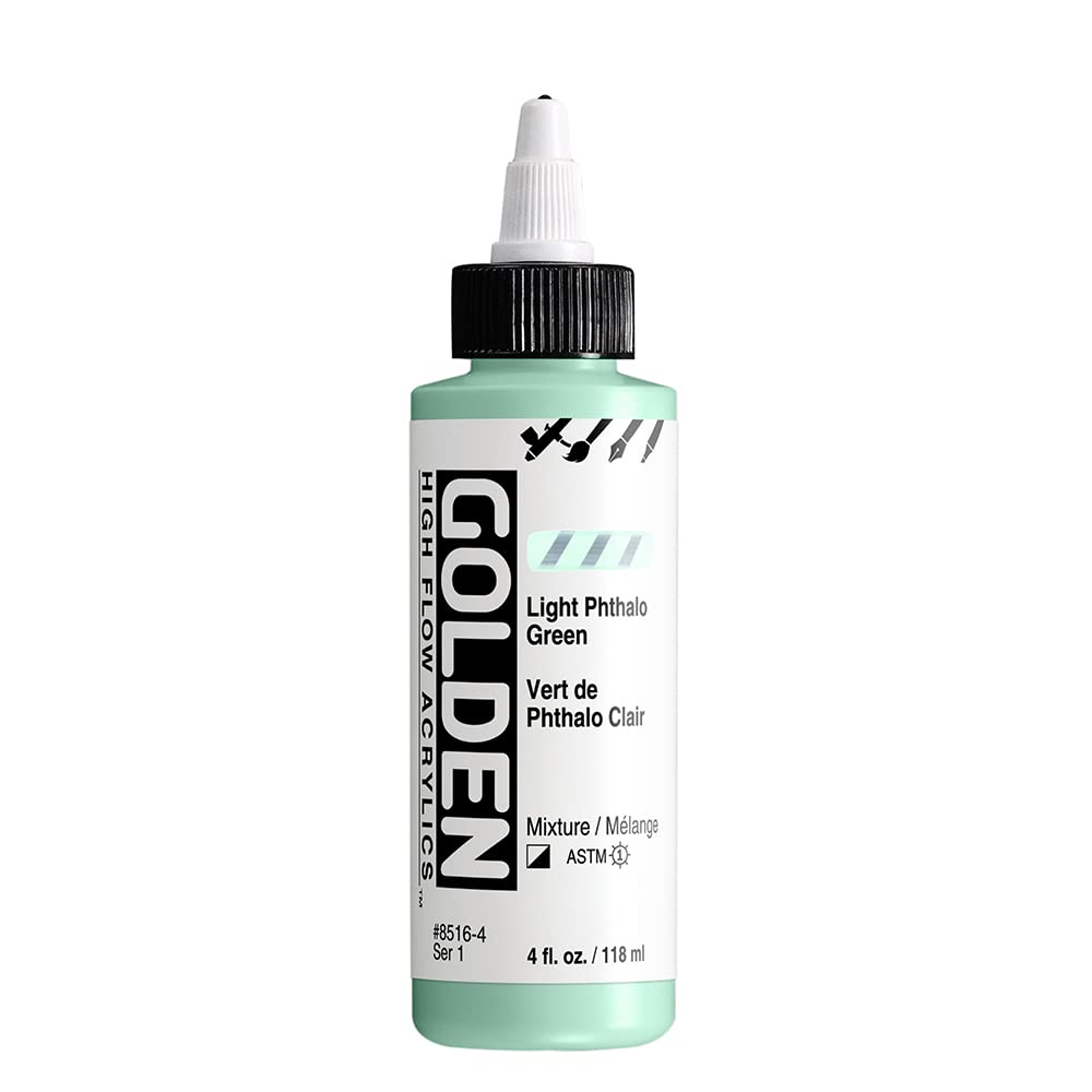 Golden : High Flow : Acrylic Paint : 118ml (4oz): Light Phthalo Green : S1