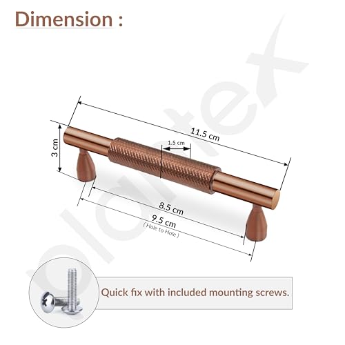Image of Plantex Cabinet Handle /96mm Handle for Cabinet /Wardrobe /Kitchen Handle /Door Pull-Push Handle for Home /Office - Pack of 1 (Rose Gold)