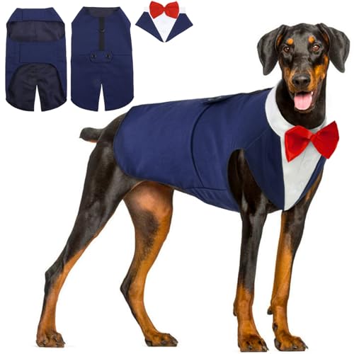 Hjyokuso Vetement Chien, Smoking Chien, Noeud Papillon Chien, Chemises pour Chiens, Déguisements pour Chiens de Petites, Moyennes et Grandes Tailles, Costume...