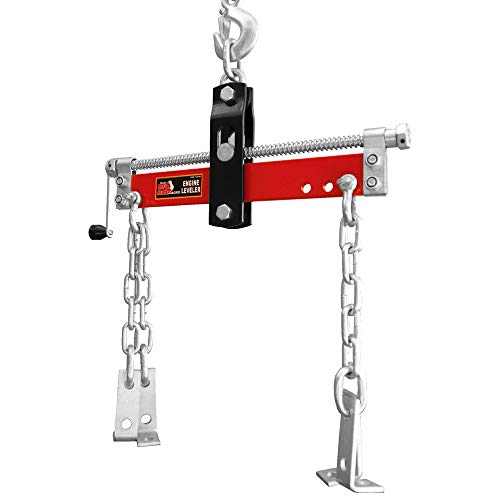 Big Red T26801 Torin Steel Rotating Engine Stand, Red & T32100 Torin Engine Hoist Shop Crane Accessory, 3/4 Ton (1,500 Lb) Capacity, Red #TOP5