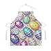 SESLFLKPJK Dog Grooming Wedding Restaurant Kitchen Apron Large Pocket Waterproof Fashion Apron Boys Girls, Colorful Easter Eggs Art Apron With Roomy Pocket, Easy Care Aprons
