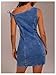 Floerns Women's Asymmetrical Neck Knot Denim Dress Party Bodycon Mini Jean Dresses Medium Wash Large