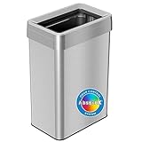 iTouchless 16 Gallon Open Top Kitchen Trash Can Recycling Bin with Double Odor...