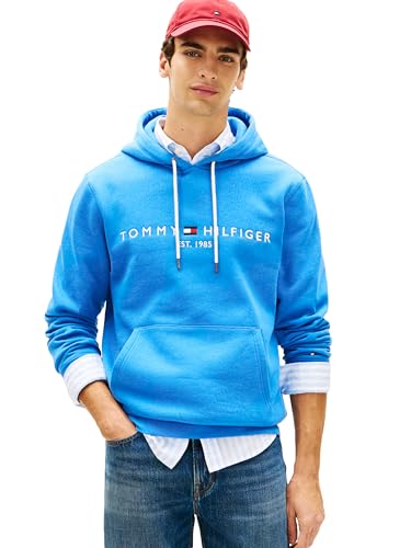 Image of Tommy Hilfiger Men's Medium Weight Fleece Hoodie Sweatshirt With Embroidered Logo, Also Available in Big & Tall