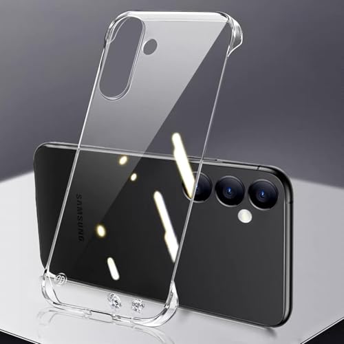Faomsebs Trasparente Senza Bordo Cover Per Samsung S24 Plus / S24+ 6,7'' (Sensazione Di Metallo Nudo) [Ultra Sottile Come Senza Custodia] Antishock Co