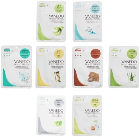 Kit com 10 Máscaras Hidratantes Faciais Coreanas - Essências Vari...