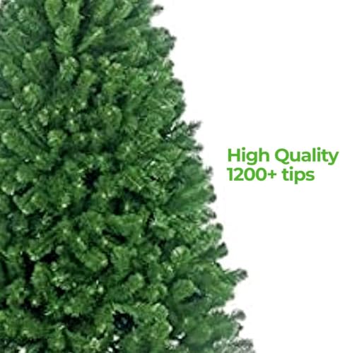 KKTECH Artificial Christmas Tree 7ft Realistic Bushy Green Xmas Tree with Metal Stand, Easy Assembly Foldable Indoor Outdoor Holiday Decoration 1250 Tips (7ft) - Image 2