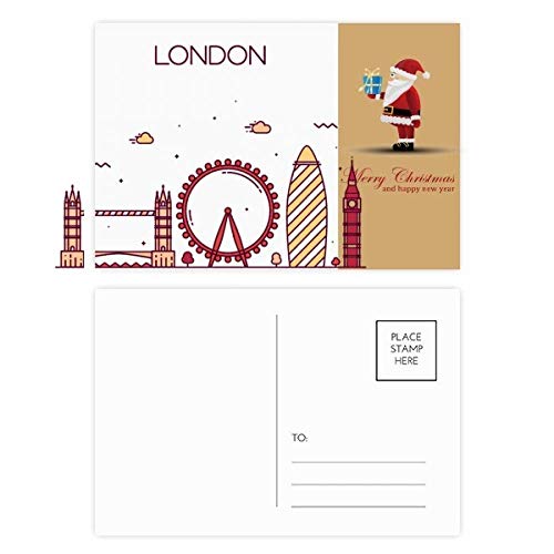 Cartes postales Père Noël Angleterre imprimées sur carton rigide Premium pour collection