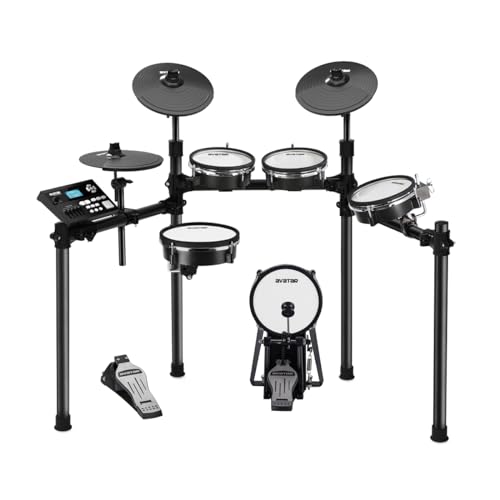 SD61-6 Professional Electric Drum Set For Adults, All Dual-zone Mesh Drum Pads, Cymbals w/Choke, 440+ Sounds in 50 Kits, Kick Tower, Support to Add Extra Tom & Cymbal