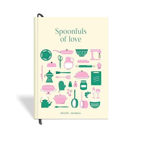 Image of 7mm Recipe Journal | Spoonfuls of Love | Make your own Recipe and Cook Book | Kitchen Essential | A5 Size | 4 Sticker sheets | Hardbound and Laminated |14.8 X 21 cms | Green | Write and keep your own recipes across 192 pages of 120 GSM paper, with 4 sticker sheets and dividers per course.