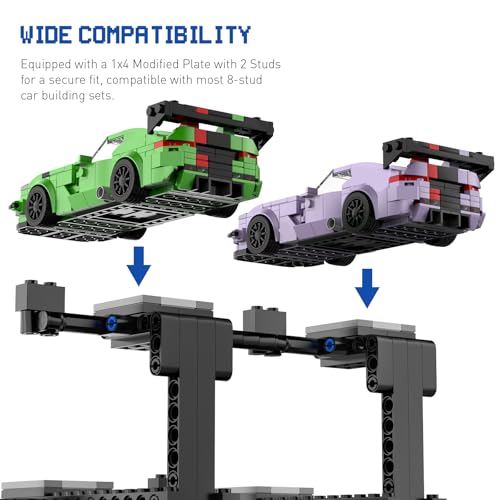 Image of Display Stand for Lego Speed Champion Cars, 3-Layer Display Stand Building Set Holds 6 Cars & Divers, Compatible with 76917, 76908, 76918, 76915, 76914, 76907, 76901, 76902 & More