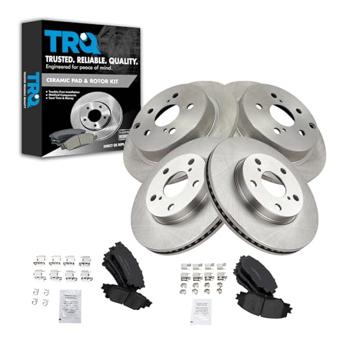 TRQ Front & Rear Ceramic Pads Rotors Drums & Brake Shoe Kit Set for Prius V