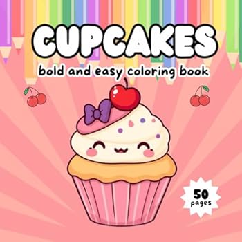 Paperback Cupcakes: Bold and easy Coloring Book