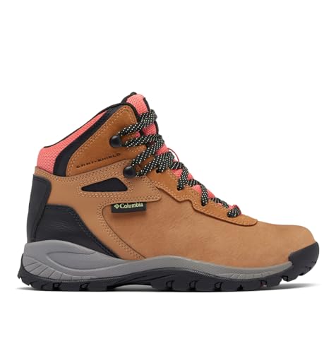 Columbia Womens Newton Ridge BC Nubuck Hiking Boot, Elk/Spring Yellow, 5
