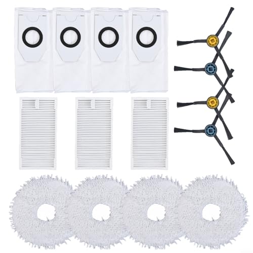 Eawfgtuw Staubsauger Zubehör Kit, Heimreinigungsbedarf mit Seitenbürsten Filter Mop Tuch Staubbeutel Ersatzteile Kompatibel mit Roboter Staubsauger – Bild 4