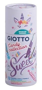 GIOTTO Candy Collection Pennarelli Soft Brush in Barattolo 12 pz
