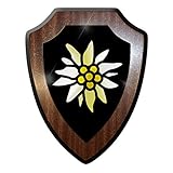 edle Optik Wappenschild - Gebirgsjäger Edelweiss Gebirgstruppe Bundeswehr BW Abzeichen#9017