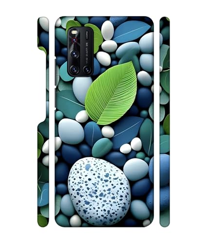 Image of ''Stones & Leaves'' -(Big) Printed Hard Mobile Back Cover for Vivo V19, Designer | Protective & Premium Cover & Case