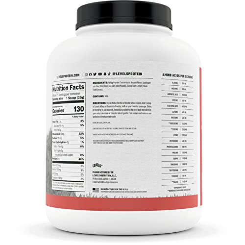 Levels Grass Fed 100% Whey Protein, No Hormones, Strawberry, 5Lb #TOP4