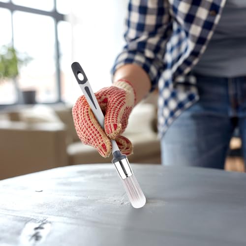 4stk Lackierpinsel Rund Set, Kleine Pinsel für Wände mit Rutschfestem Griff Langlebiges Vielseitiges Werkzeug zum Auftragen von Gel Gesso Acryl Kleber Lack