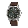 Seiko Men’s Analog Solar Watch with Leather Strap SNE529P1, Silver, Strap
