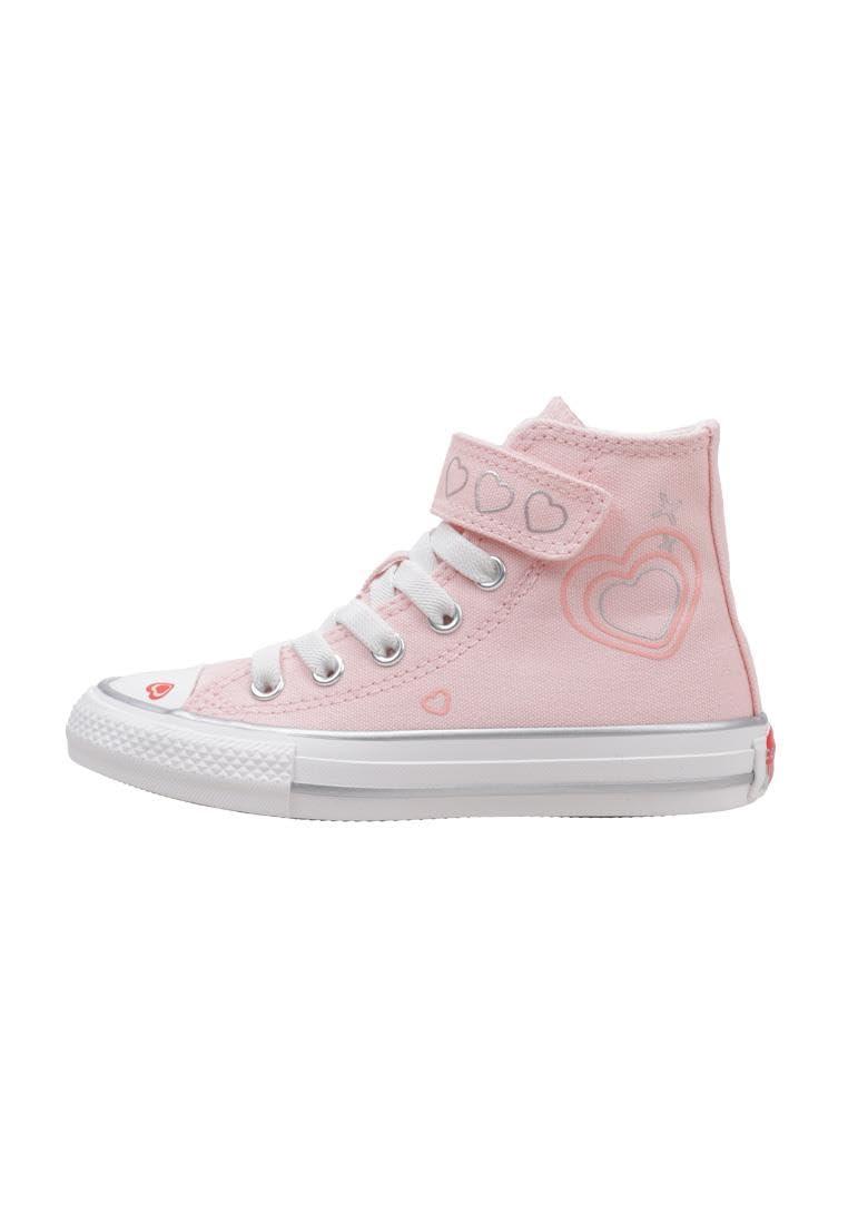 Converse Snickers de niña rosa con velcro y corazones Ctas 1V Hi