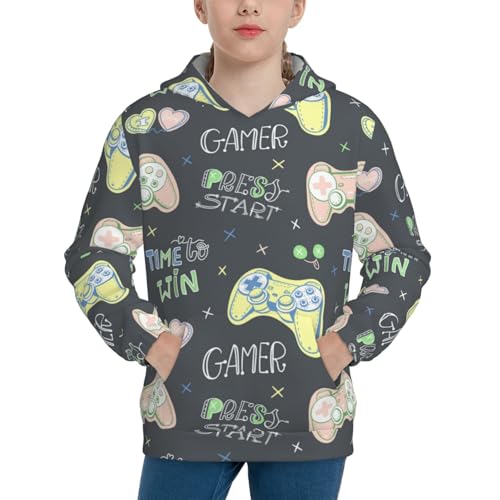 Gamers Kid Hoodies Boys Sweatshirts Girls Pullover with Pocket
