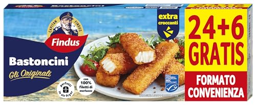 Capitan Findus, Bastoncini di Merluzzo, formato convenienza 24+6, 750g (Surgelato)