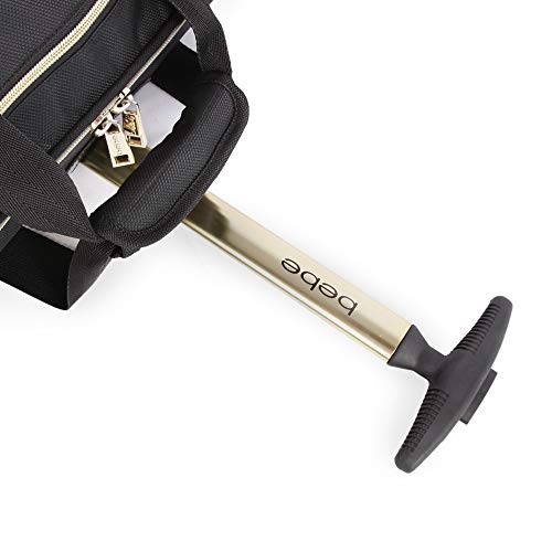 BEBE Women's Danielle-Wheeled Under The Seat Carry On Bag, Black Croc, One Size