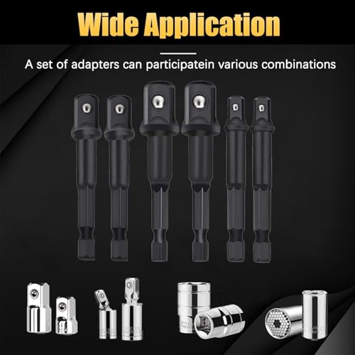 Ylisen Impact Grade Socket Adapter Set - 6 Pack 3 Inch Extension Bit With Holder thumb #4
